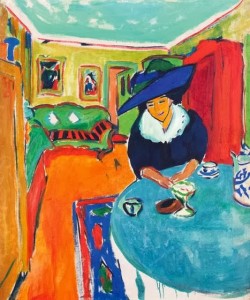 Ernst Ludwig Kirchner, «Dodo am Tisch (Interieur mit Dodo)»
